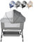 XUANYU Berceau Cododo Jusqu'à 50 kg, Lit Bébé de Cododo pour Les Bébés à 36 Mois, Lit d'Appoint avec Matelas et Moustiquaire, Hauteur Réglable, 104 * 52*(103-115) cm, Gris