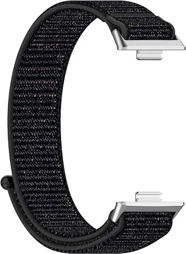 Nylon Straps for Huawei Watch Fit 4/4 Pro, Adjustable Elastic Watchband Sport Breathable Replacement Band for Huawei Watch Fit 4 Smartwatch (Black)