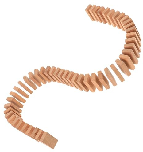 Toyvian Domino Bois 50 Pièces Jeu De Dominos Classique en Bois pour Famille Jeux De Société en Plein Air Remplacement De Tuiles pour Enfants Et Réunions