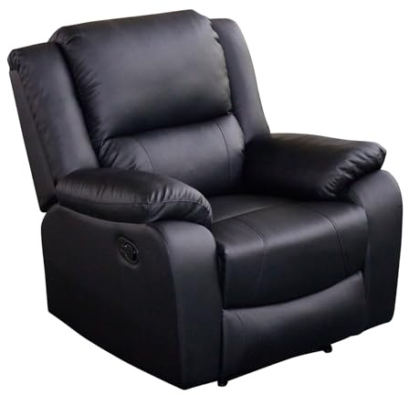 Kinosessel HOLLYWOOD - 97cm - schwarz - Kunstleder Liegefunktion | Federkern-Komfort, Klappfunktion, Rundumbezug, Schaumstoffpolsterung, pflegeleicht, hoher Komfort, bequeme Polsterung