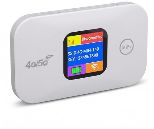 Changor Hotspot WiFi Portatile 4G Ultra Compatto con velocità di Rete di 300 Mbps per Viaggi in Campeggio, Materiale ABS