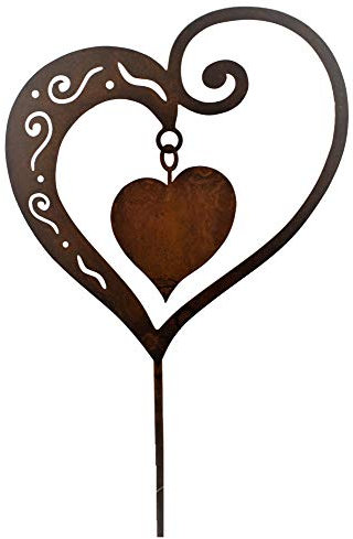 Rostikal Rost Gartenstecker Herz Deko 62 cm Gartendeko Vintage Deko Wohnzimmer Geschenk Hochzeit