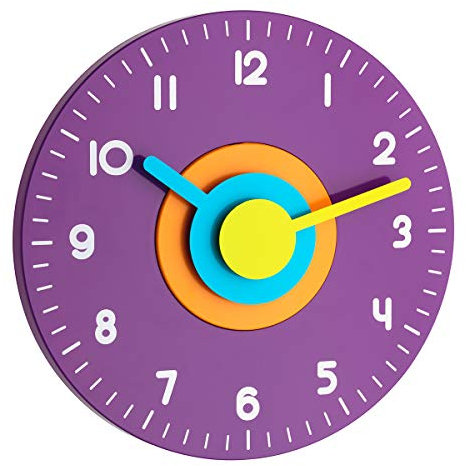TFA Dostmann Wanduhr, für das Kinderzimmer, leise durch Sweep-Uhrwerk, bunt, 60.3015.11,L 230 x B 40 x H 230 mm