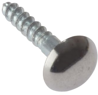 Mirror Screw Chrome Domed Top Slotted CSK ST ZP 3/4in x 8 Bag 10