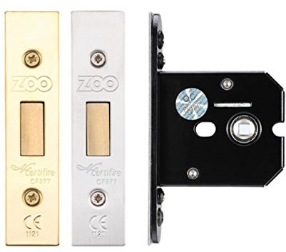 Flat Bathroom Deadlock Bolt ZUKFD64 ZUKFD76 (64mm Case – 44.5mm Backset, Satin Stainless Steel)