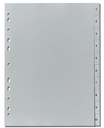 Herlitz 10841252 Register 1-10, 23 x 29,7 cm, PP mit Eurolochung