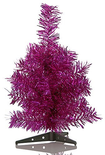HAB & GUT -XM141- Albero di Natale Artificiale/Abete colorato Fucsia Metallizzato - Altezza: 30 cm