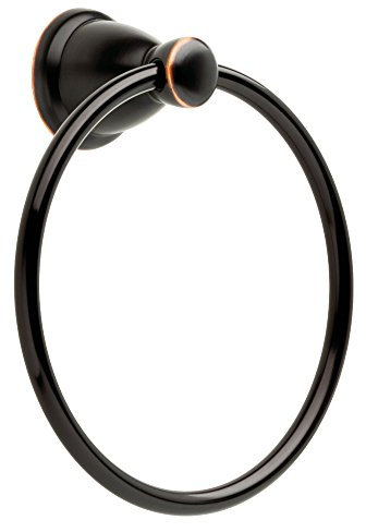 Franklin Brass KINLA Handtuchhalter Ölgeriebene Bronze Handtuchhalter für Badezimmer Wand Runder Handtuchringhalter für Badetuchaufhänger für Küche, Badezimmerzubehör KIN46-ORB-1