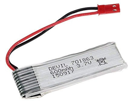 YUNIQUE GREEN-CLEAN-POWER - Batteria Lipo Ricaricabile 3.7V 600mAh | Compatibile con Droni UDI U817, WLtoys V959, Radiofly Space Kondor | Dimensioni 65X17X8mm, Silver