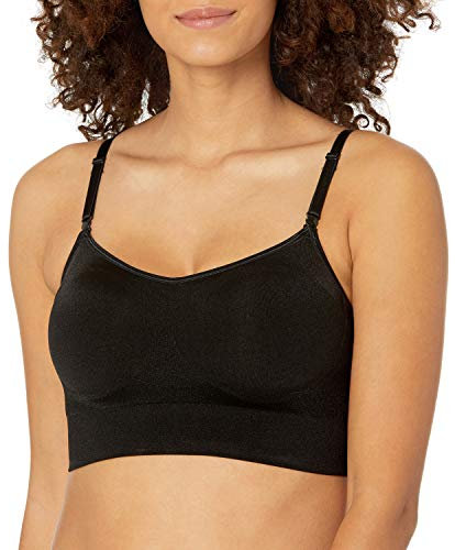 Warner's Women's Easy Does It Dig-Free Band with Seamless Stretch Wireless Lightly Lined Convertible Comfort Bra Rm0911a, Rich Black, M
