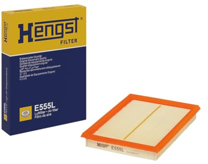 HENGST - Luftfilter E555L - Luft-Filtereinsatz für KFZ | Hochwertiger Motorluftfilter für Otto- oder Dieselmotor - Schutz für Motoren - Wasserbeständig