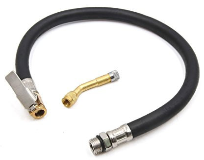 sourcing map 45cm Auto Car Air Tire Inflator Hose w 135 Degree Valve Extension