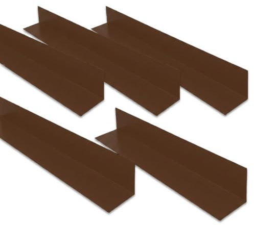 5 x Brown 1 Metre UPVC Plastic Rigid Angle 50 x 50mm Corner Cover Trim 90 Degree
