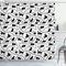 ABAKUHAUS Katze Duschvorhang, Kätzchen Abdrücke Paws, Stoffliches Gewebe Badezimmerdekorationsset mit Haken, 175 x 200 cm, Schwarz und weiß