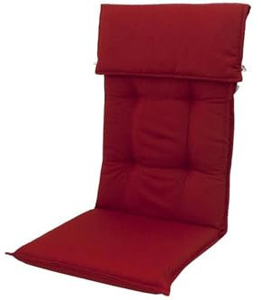 Doppler Hochlehner-Auflage aus Dralon in rot (Bordeaux), ca. 120x50 cm, Teflon-beschichtete Stuhl-Auflage, Stuhlkissen