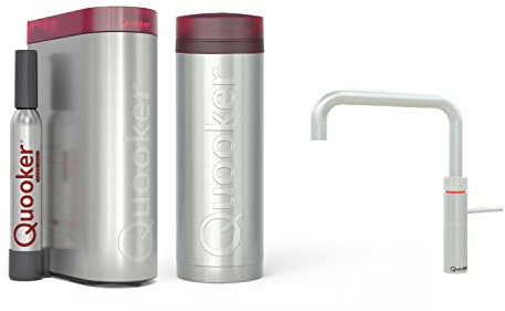 Fusion Square Quooker Reservoirs PRO3 und Cube Sofort-Kochend-Wasserhahn (Voll-Edelstahl)