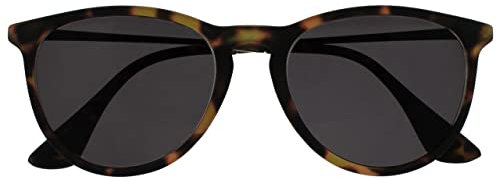 OPULIZE Jet Gafas de Lectura Solares Montura Elegante Grande Marrón Carey Engomado Varillas Plateadas Resistente a los Arañazos Lente Tintado con Protección UV400 Hombre Mujer S96-2 +1.50