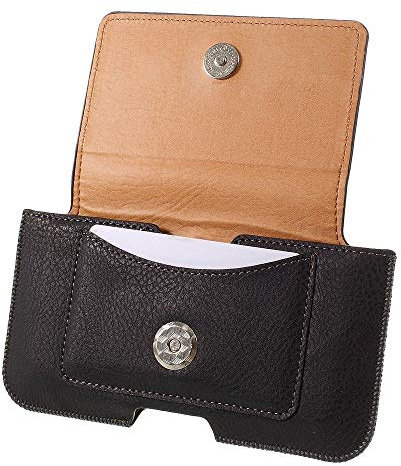 DFV mobile - Leather Horizontal Belt Clip Case with Card Holder for Explay Power Bank - Black