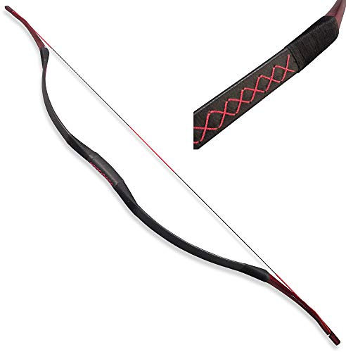SHARROW Traditioneller Bogen Recurve Bogen Reiterbogen Langbogen Handgemacht Holzbogen 25-55lbs Sportbogen Jagdbogen für Erwachsene und Anfänger (45lbs, Typ 5)