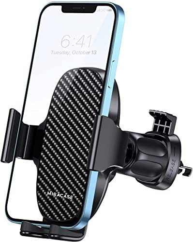 Miracase Soporte Movil Coche Universal contra Sacudidas, Porta Telefono para Rejilla, Compatible con iPhone 14 Pro MAX,13 12 11,Xiaomi, Samsung y Más