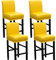 BXFUL Kunstleder Bar Stuhlhussen, Stretch Abnehmbarer waschbarer Stuhl Schonbezug für Short Swivel Dining Chair Rückenlehne Barhocker Stuhl mit Lehne (4 Pcs,Gelb)