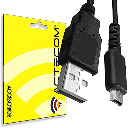 ACTECOM Cavo di ricarica USB Cavo di alimentazione adattatore compatibile con Nintendo DS Lite NDSL DSL, cavo USB 1 metro circa
