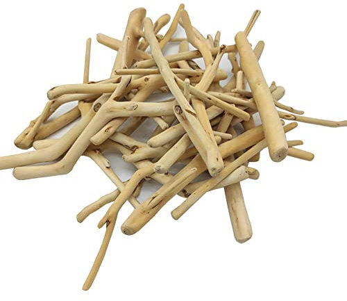 JIHUOO 125g Treibholz Treibholzstücke Holzstücke Schwemmholz Aquarium Holz Ornamente Holzstäbchen für Handwerk Basteln B