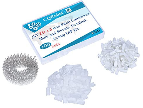 CQRobot JST ZH 1,5 mm Tonhöhe 6-Polige Elektronischer Steckverbinder IC Männlich Stecker, Weiblich Buchsengehäuse und T-Crimp-Klemme. 100 Sätze / 800 Teile Kabel-Platine-Adapterkabelbaugruppe.