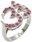 SilverStarJewel 925 Massives Silber echter roter Rubin Om Ohm Ring Mothers Day Gift Deals Größe 49 bis 60