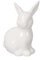Hase aus Dolomit/Weiss glasiert/Dekohase / 8 cm