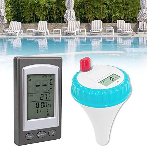 Uadme Temperaturstation mit Poolthermometer Raumklimastation mit Poolthermometer Digitales Funk-Poolthermometer Schwimmendes Poolthermometer Thermometer Pool Pool Zubehör