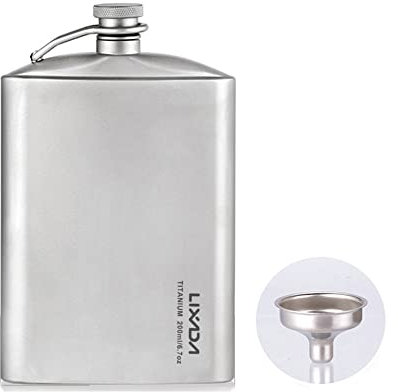 Flasque à whisky en titane étanche de 200 ml pour extérieur, camping, voyage, pique-nique