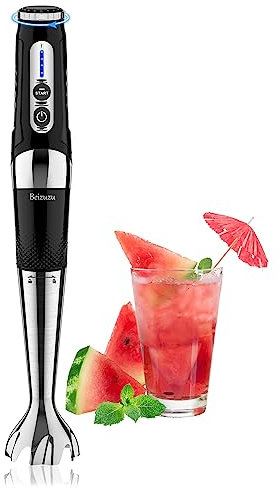 Frullatore ad immersione senza fili: frullatore a immersione senza fili, ricaricabile tramite USB, 21 velocità e 3 angoli regolabili con lame in acciaio inossidabile 304 per frullati, frullati, zuppe,