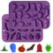 Webake Halloween Bakcform Silikon Pralinenform 2 Stück Schokoladenform Totenkopf Kürbis Geist Fledermaus Hexe Hut Grabstein Silikonform für DIY Halloween Schokolade, Süßigkeiten, Gelee