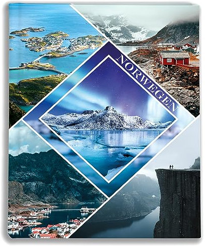 Urlaubsfotoalbum: Norwegen, Fototasche für Fotos, Taschen-Fotohalter für lose Blätter, Urlaub Norwegen, Handgemachte Fotoalbum (10x15 | für 120 Fotos)
