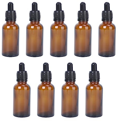 POPETPOP 9paquet Flacon Vide Ambré Compte-gouttes Pour Huile Essentielle Parfum Et Aromathérapie Bouteille Verre Rechargeable Pour Diy