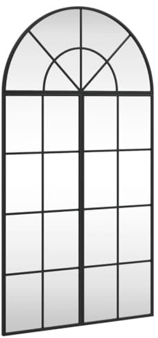 vidaXL Miroir Mural Noir 60x110 cm Arche Fer