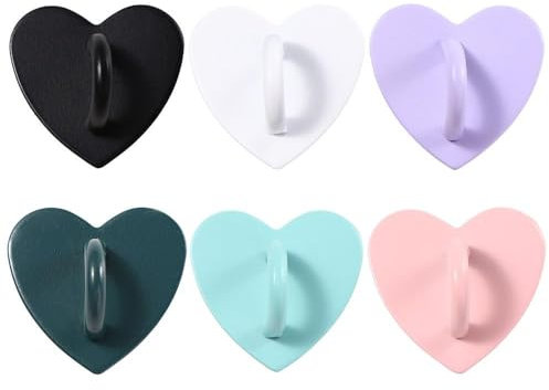 Generic Lot de 2 bagues adhésives en métal pour téléphone portable Motif cœur Rose