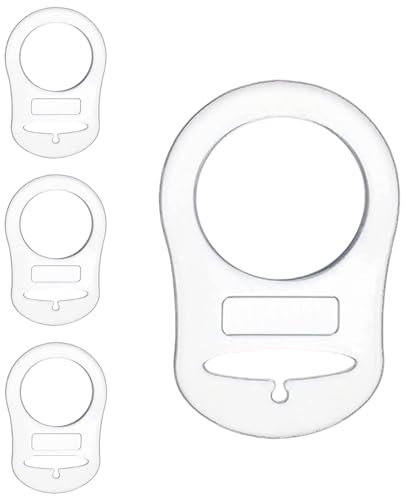 4 Pcs Pulsante di Silicone Anello, Adattatore Per Clip Fittizio in Silicone Trasparente, Anello in Silicone per Ciuccio, Adattatore per Clip Supporto Porta Ciuccio per Bambino