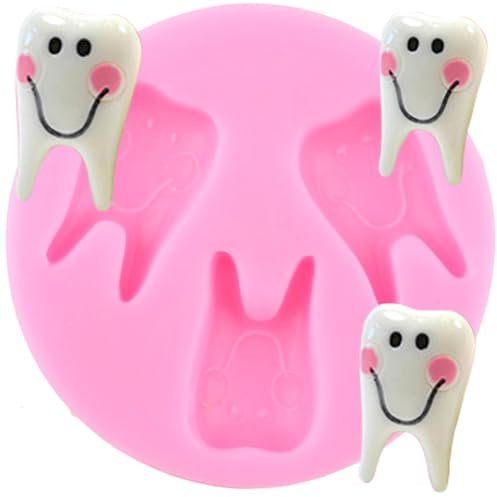 XMOLDNMS Silikonform für Zahnfondant, lustige Zähne, Schokolade, Süßigkeiten, Kuchendekoration, Cupcake-Topper, Blütenpaste, Polymerton