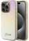Guess GUHCP15XPSAIRSD Case for iPhone 15 Pro Max 6.7 Inch Golden Hard Case Saffiano Iridescent Script
