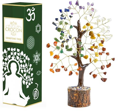 7 Chakra Crystal Tree of Life Healing Crystals and stones Tree for Home Decor, Room Decor – Birthday Gifts for Women & Men Sister Mum House Warming Gifts Positive Energy Bonsai Good luck Present