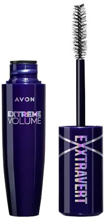 AVON Exxtravert Extreme Volume Blackest Black Mascara - Bis zu doppelt so viel Volumen - Kreieren Sie Ihre extremsten Wimpern-Lok - 9,5 ml - Intensives Schwarz