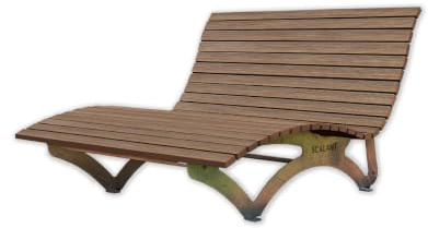 SCALANT Waldsofa Classic, WPC-Latten, für 2-3 Personen, Sonnenliege, Außenliege, Wellenliege, Relaxliege, Liege für den Garten, feuerverzinkt