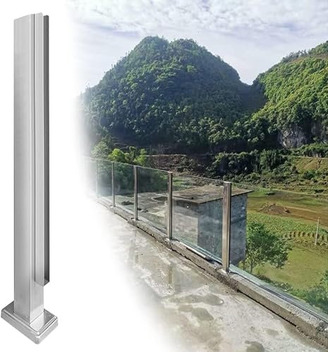 ELzEy Poste central de para balaustrada Abrazadera de cristal del panel de cristal del poste de la barandilla de cristal del patio al aire libre del poste de la barandilla de cristal del acero inoxida