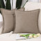 Madizz 2er Set Fransen Chenille Schlicht Zierkissenbezüge Modern Kissenbezug Kissenhülle Sofakissen Lendenkissen für Sofa Schlafzimmer Taupe 50x50 cm