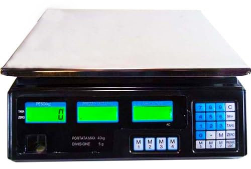 Bilancia Pesa Alimenti Elettronica Professionale Multifunzione con Capacità Massima di 40 Kg