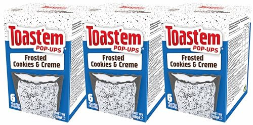 Toast'em Pop-Ups Frosted Cookies & Crème 288g x 3 Packs | 6 Toaster Pastries per Box | Toaster Pastries | American | Similar to Pop Tarts
