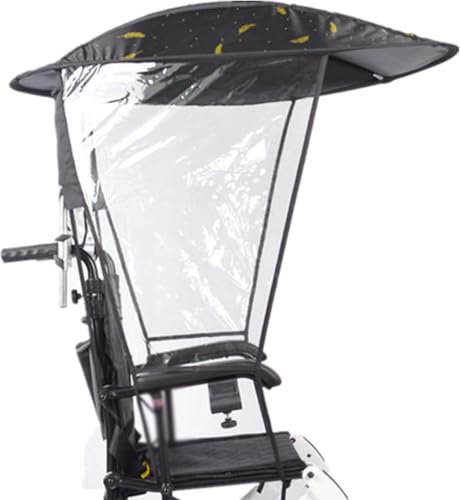 Elektrischer Rollstuhl-Regenschirm-Überdachungs-Markise, UV-beständiger Schutz Regenschirm Sonnenschutz-Regenschutz Rollstuhl-Faltumhang Schirmständer Rollstuhlzubehörteile