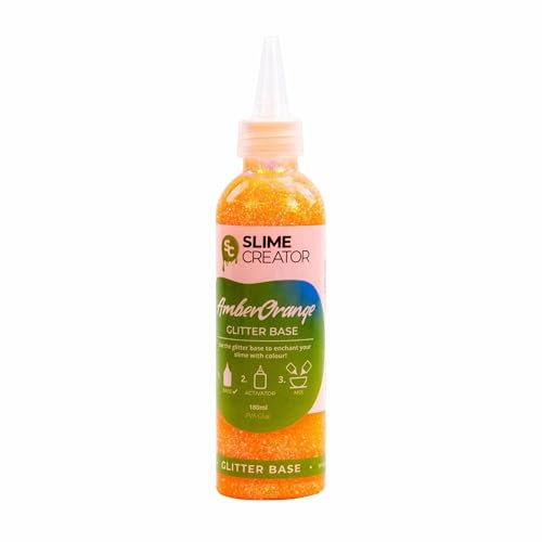 Slime Creator - Glitter Base - Amber Orange | 180ml Easy-Pour Bottle | Safe & Tested for Slime Making
